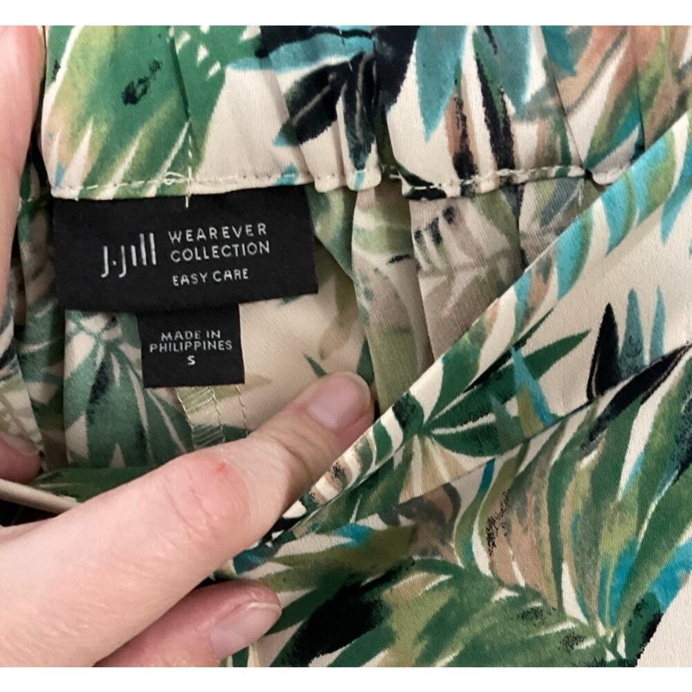 J. Jill Wide Leg Crop Tropical Pants Women's Size Small Pull-on Pockets - Picture 6 of 7